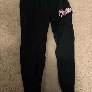 Ralph Lauren Black Sweatpants with Red Logo